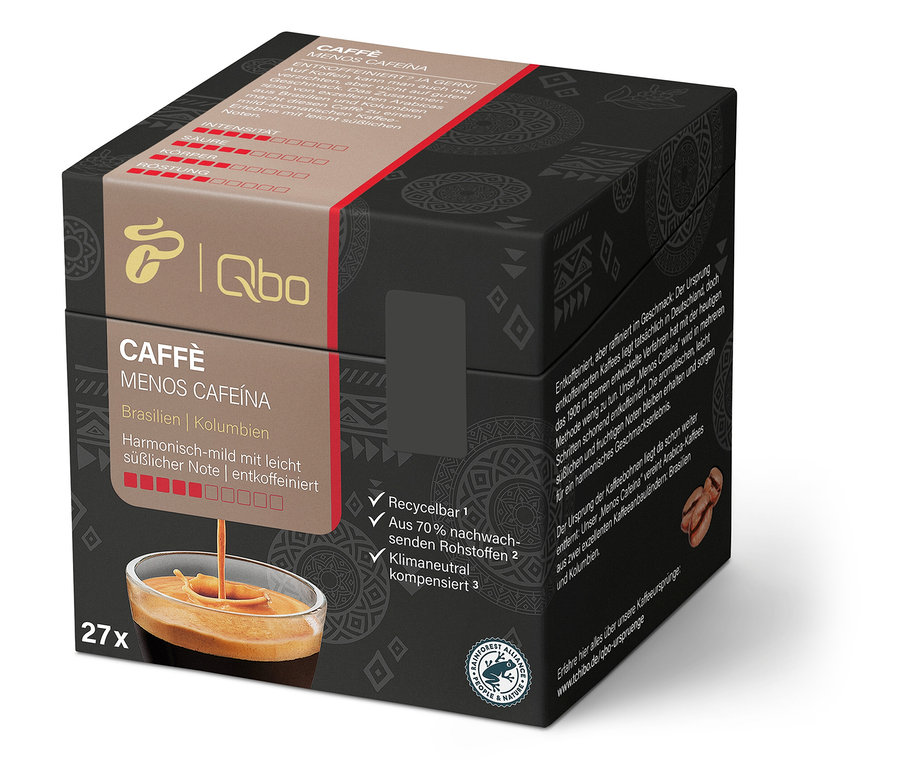 Qbo Caffè MENOS CAFEÍNA | entkoffeiniert - 27 Kapseln