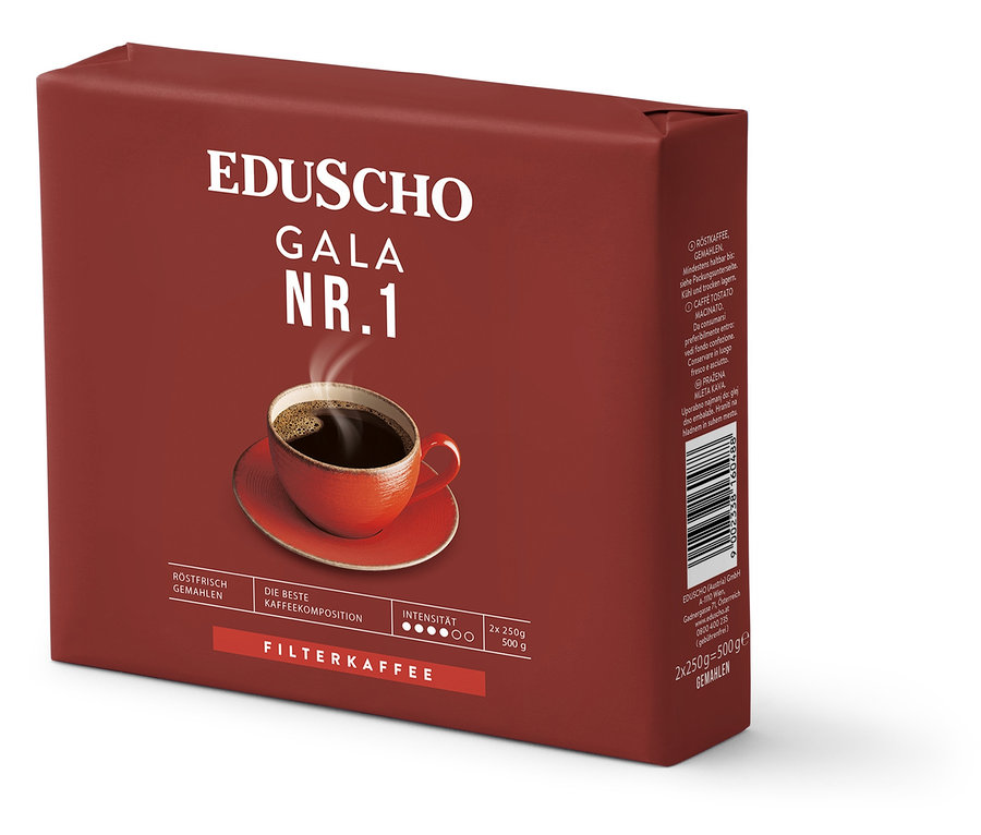 Packung Eduscho Gala Nr. 1 gemahlener Kaffee.