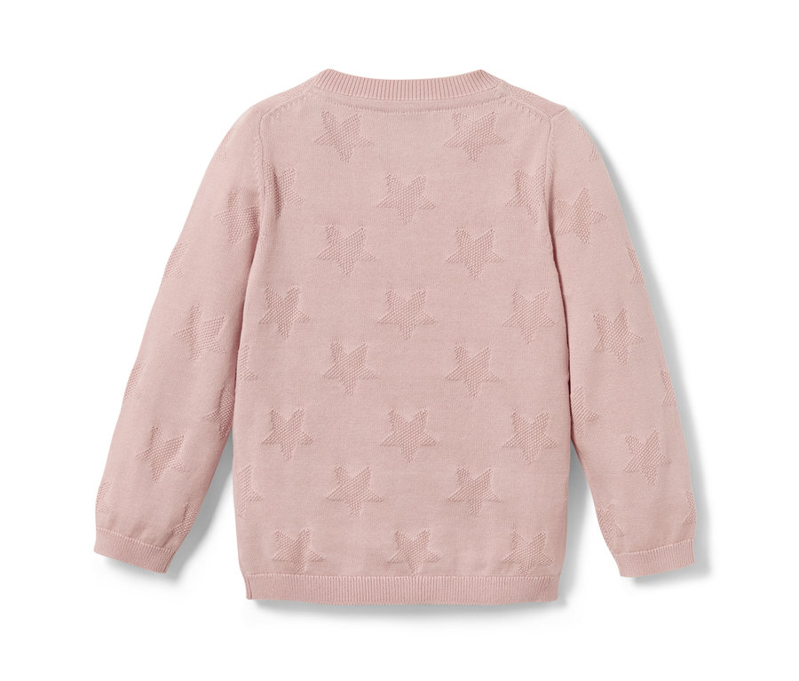Rosa Kinder-Strickjacke mit Sternen.