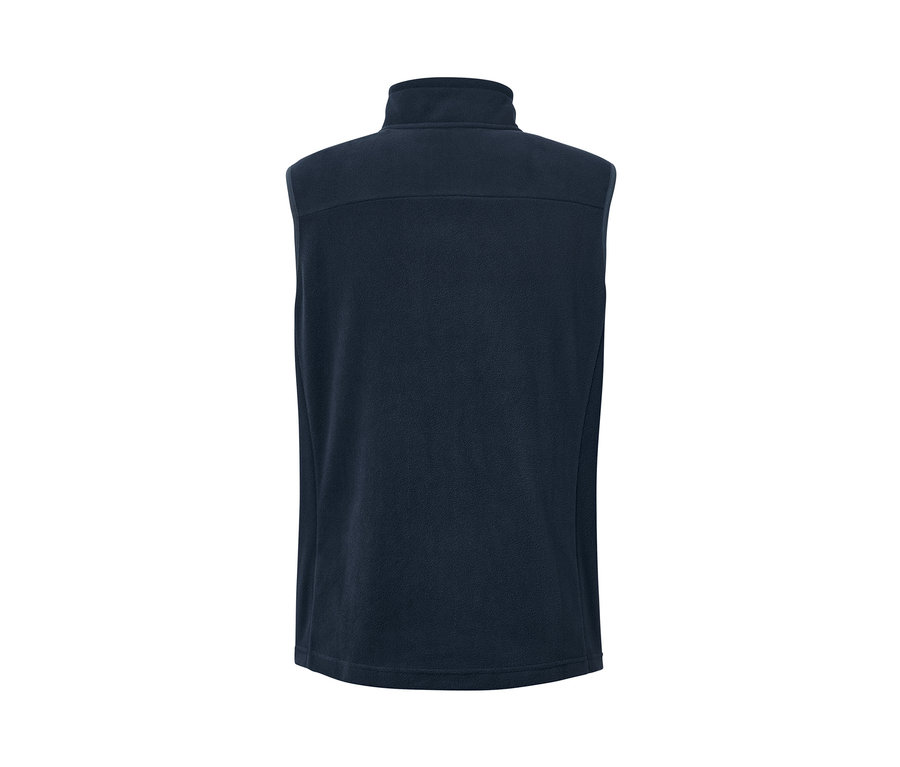 Dunkelblaue Fleece-Weste.