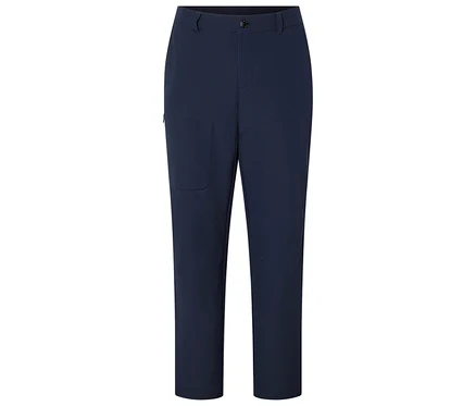 Dunkelblaue Hose mit Tasche.
