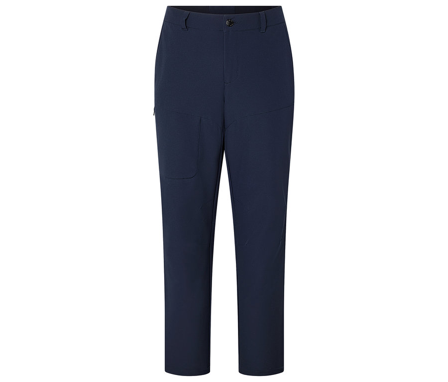 Dunkelblaue Hose mit Tasche.