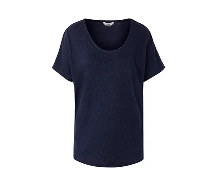 Ein marineblaues Shirt aus Leinenmix.