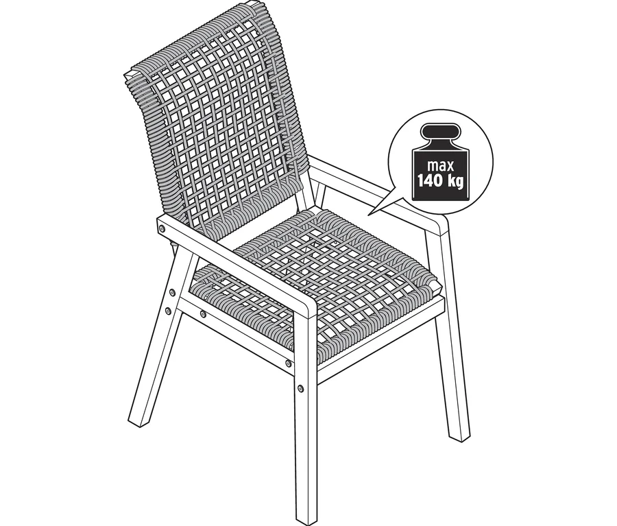 Illustration eines Hochlehners mit Textilgeflecht.