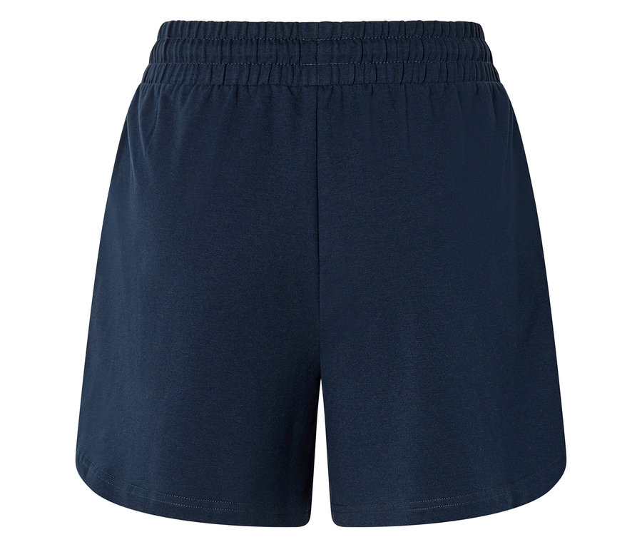 Dunkelblaue Shorts mit elastischem Bund.