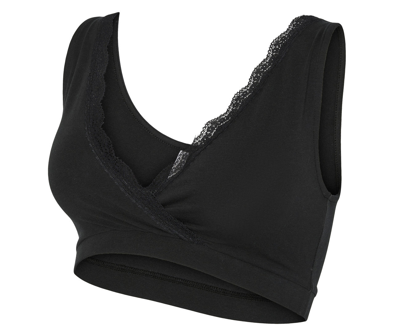 Schwarzer MAMALICIOUSMLHELENA CROSSY LACE BRA 2F 2-P NOOS mit Spitze.