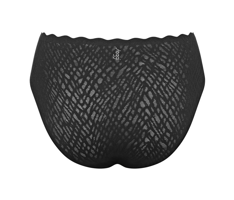 Detailaufnahme des schwarzen Sloggi ZERO Feel Bliss High leg Slips.