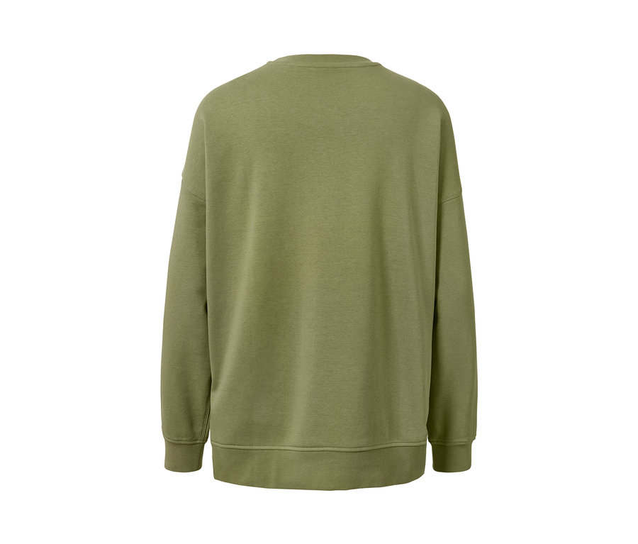 Rückansicht eines grünen Sweatshirts.