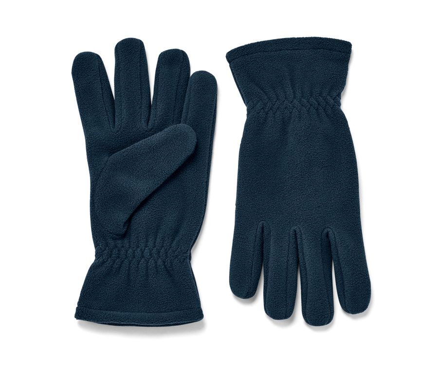Zwei Fleece-Handschuhe.