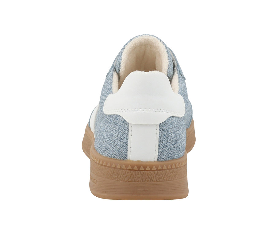 Rückansicht eines Tom Tailor Sneaker, PU jeans weiß.