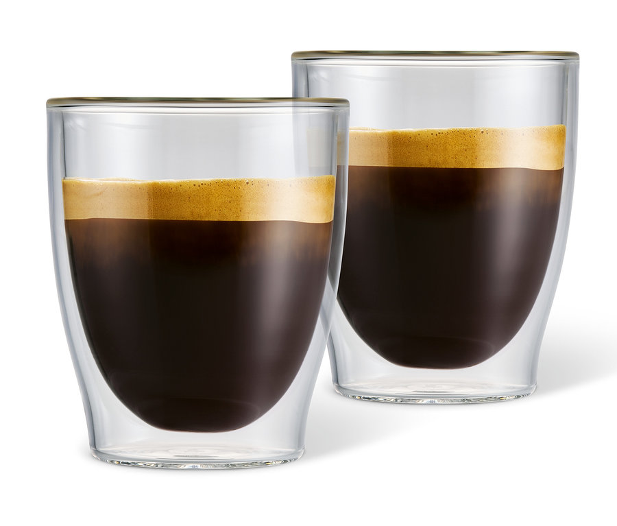 2 Doppelwandige Caffè Crema Gläser