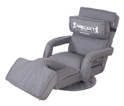 Grauer roba Minecraft Loungesessel mit Beinen und Armlehne.
