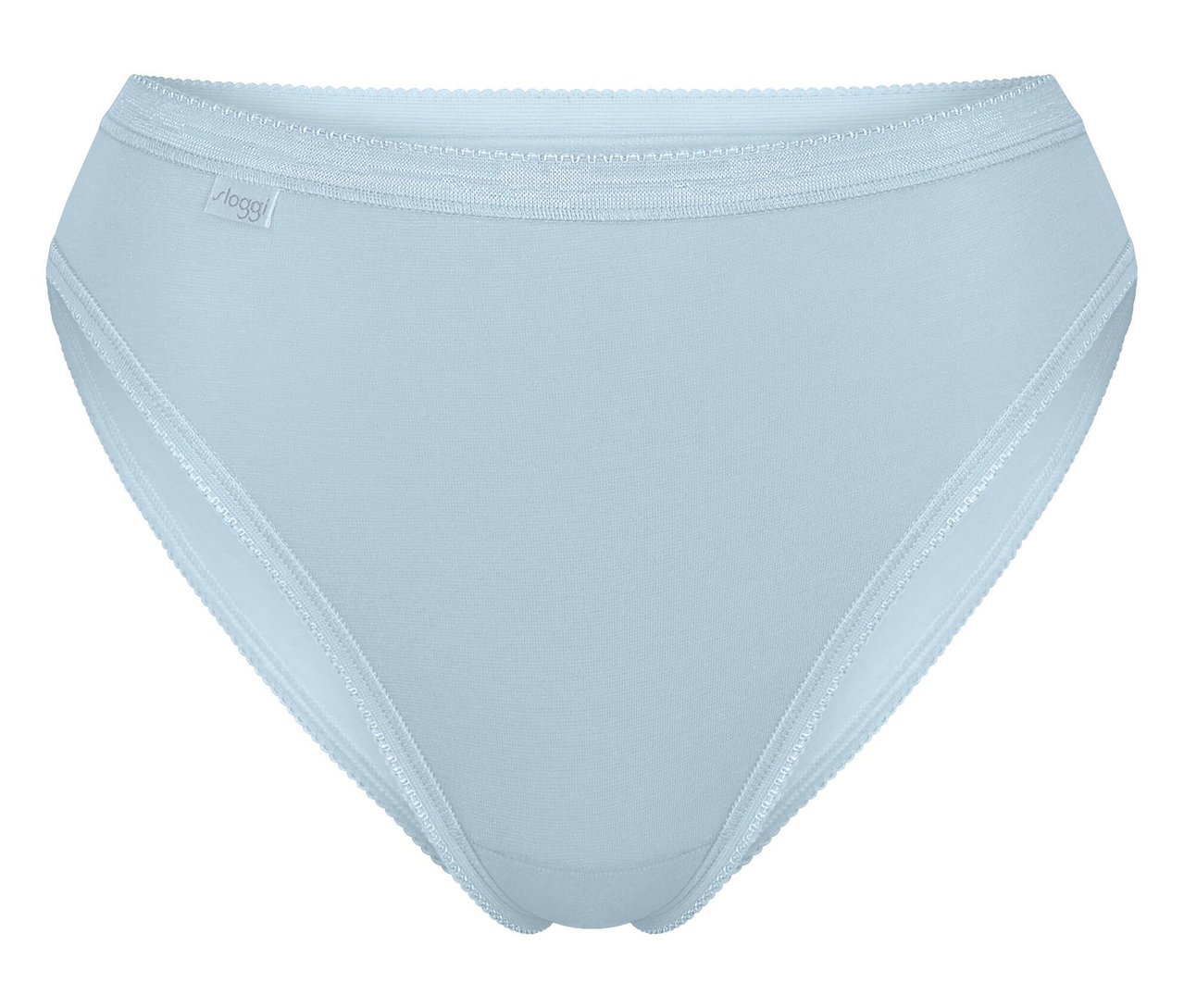 Hellblaue Sloggi Basic Tai Damenslips mit schmalem Bund.
