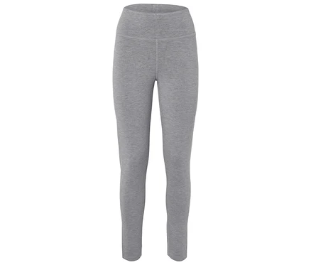 Graue Leggings auf weißem Hintergrund.