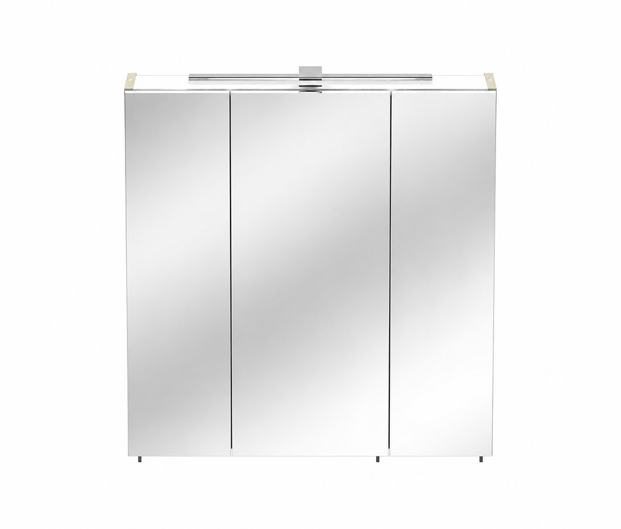 Dreitüriger Spiegelschrank Saga mit integrierter Beleuchtung.