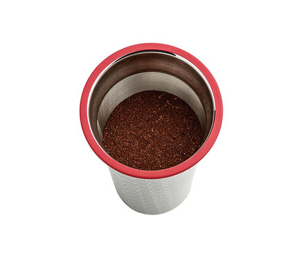 Draufsicht auf Cold Brew Maker »BrewJar« mit Kaffeesatz.