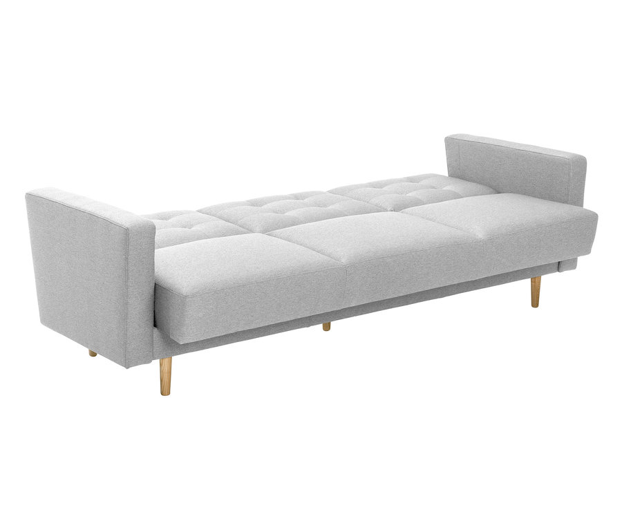 Helles, graues 3-Sitzer Schlafsofa "Janny".