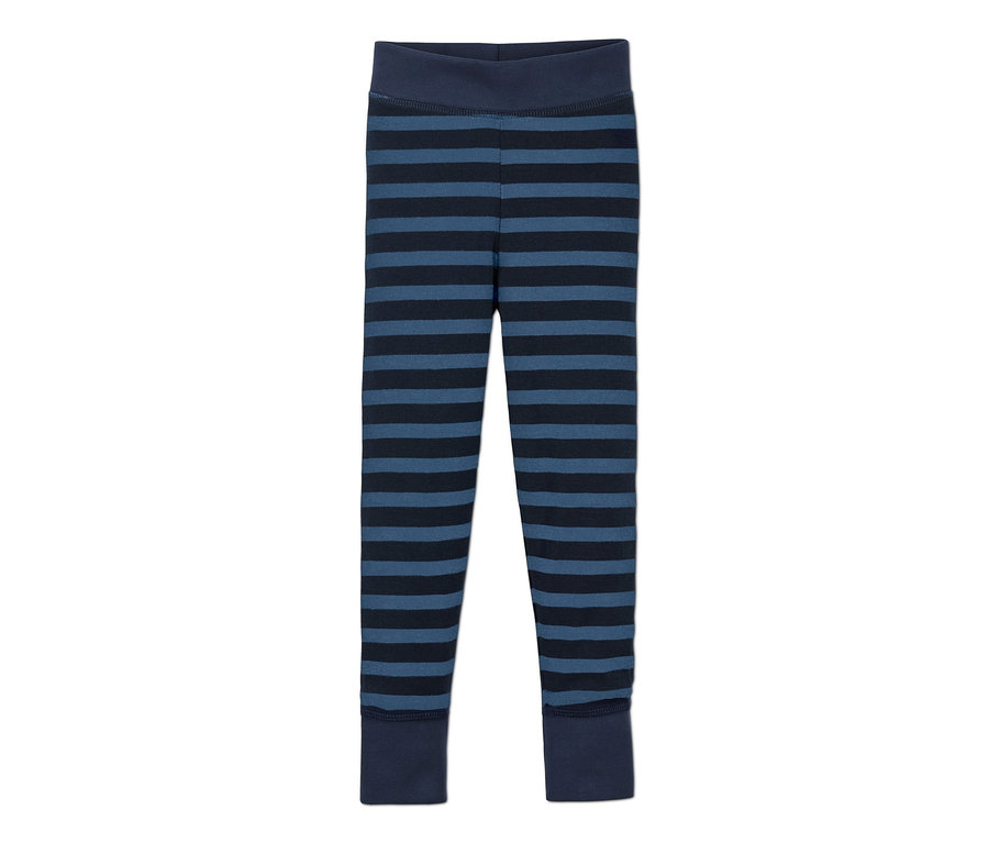 Eine lange, blau gestreifte Unterhose (2 Stück).
