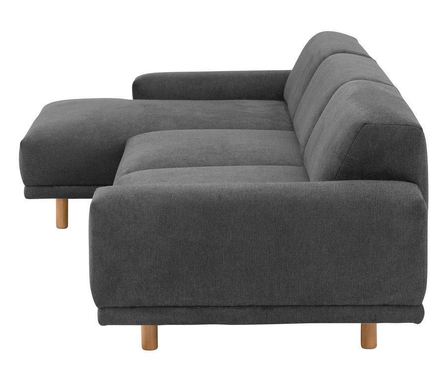 Detailansicht des Ecksofas »Penelope«, dunkelgrau, links.