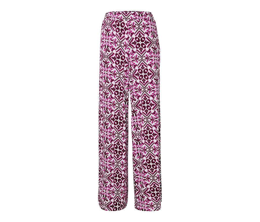 Eine bedruckte Palazzohose in Berry.