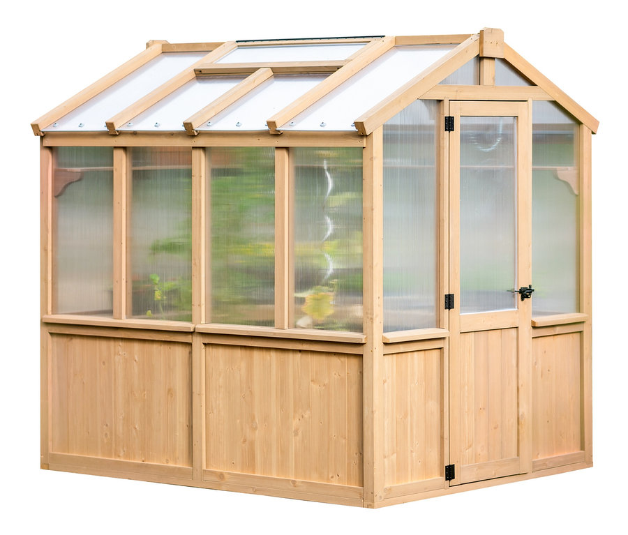 Gewächshaus aus Zedernholz.