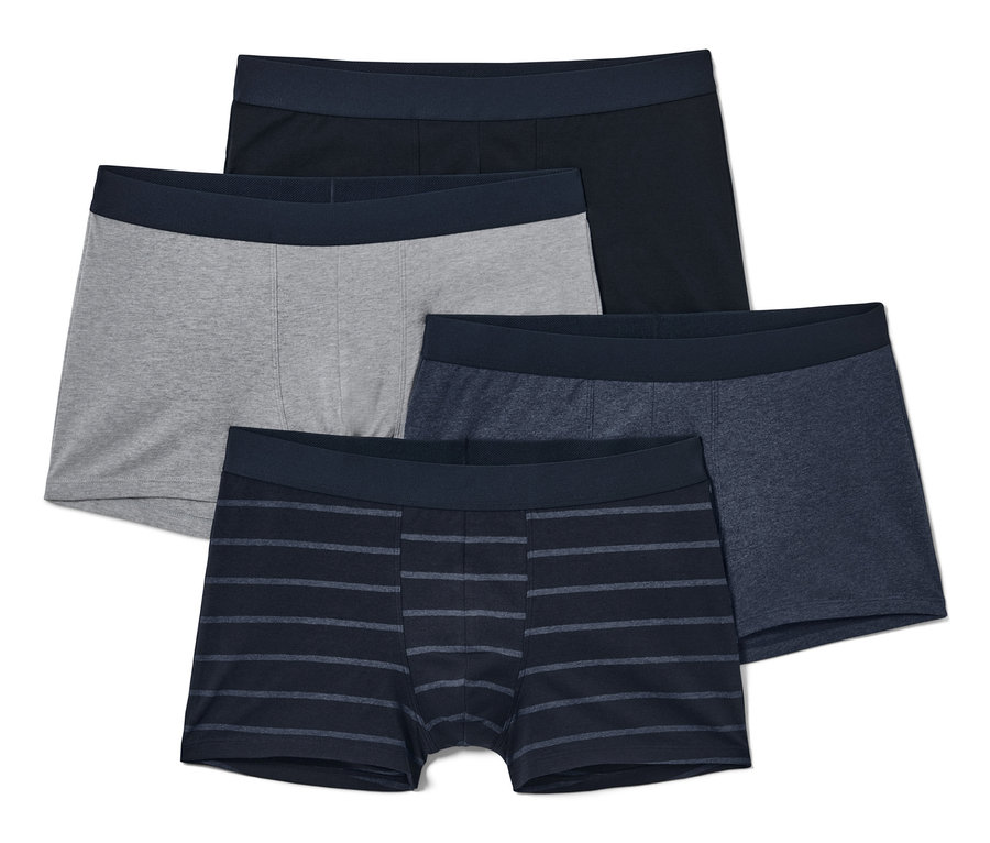 Vier Slipboxer: eine schwarze, eine graue, eine blaue und eine blau gestreifte.