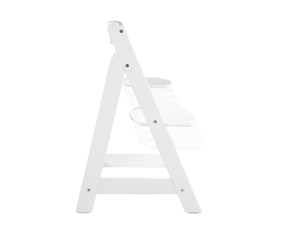 Seitenansicht des weißen roba Treppenhochstuhls »Sit Up Flex«.