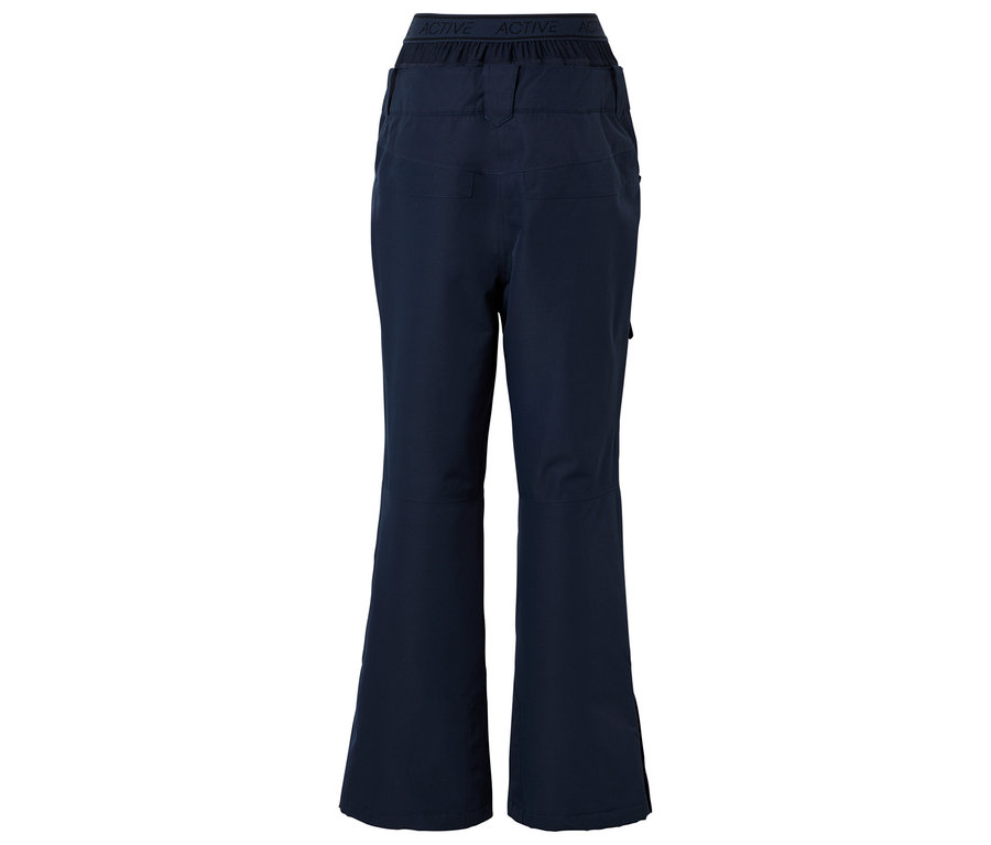 Marineblaue Schlaghose, Rückansicht.