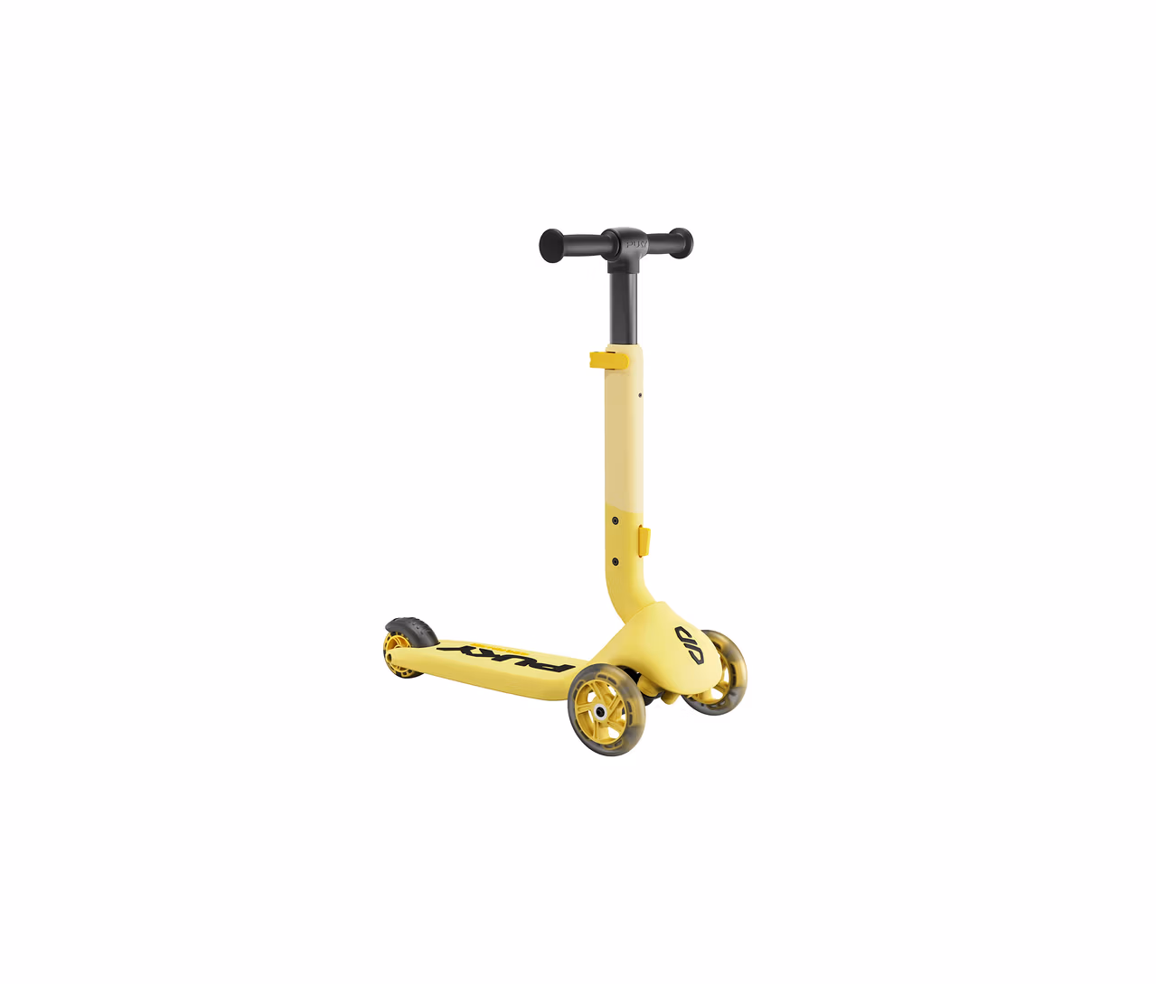 Gelber PUKY Roller PUSH auf weißem Hintergrund.