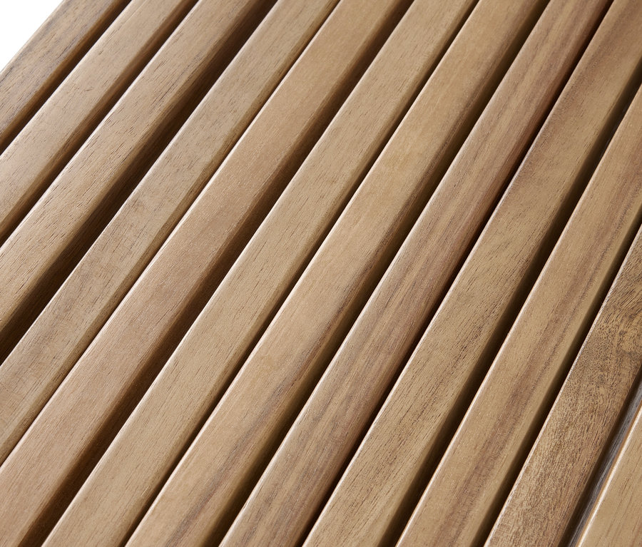 Detailaufnahme von Holzlamellen des ausziehbaren Sideboards »FLEKSIBEL«.