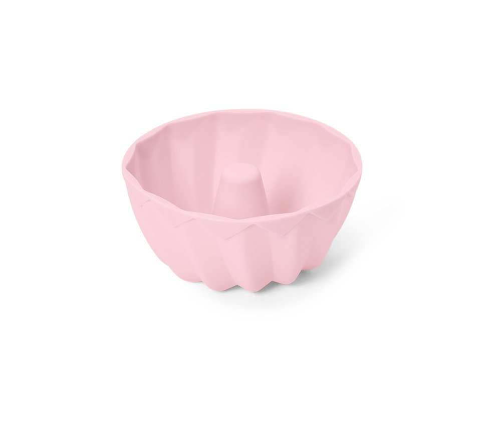 Eine rosa Mini-Gugelhupfform.