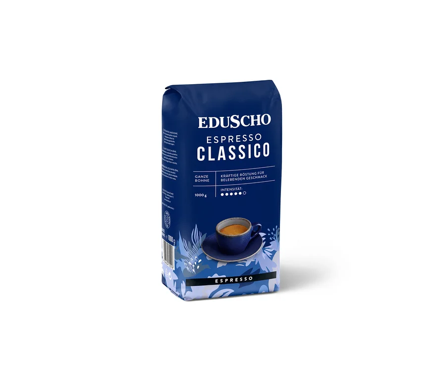 Eine Packung EDUSCHO Espresso Classico Ganze Bohne.