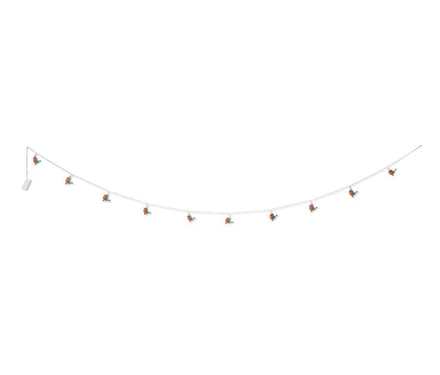 LED-Motiv-Lichterkette mit Vogelmotiven.