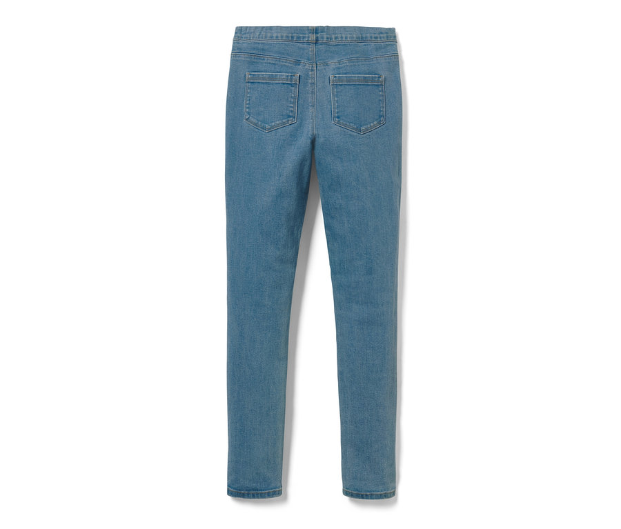 Detailansicht der Rückseite einer blauen Kinder-Treggings – Fit »Jule«.