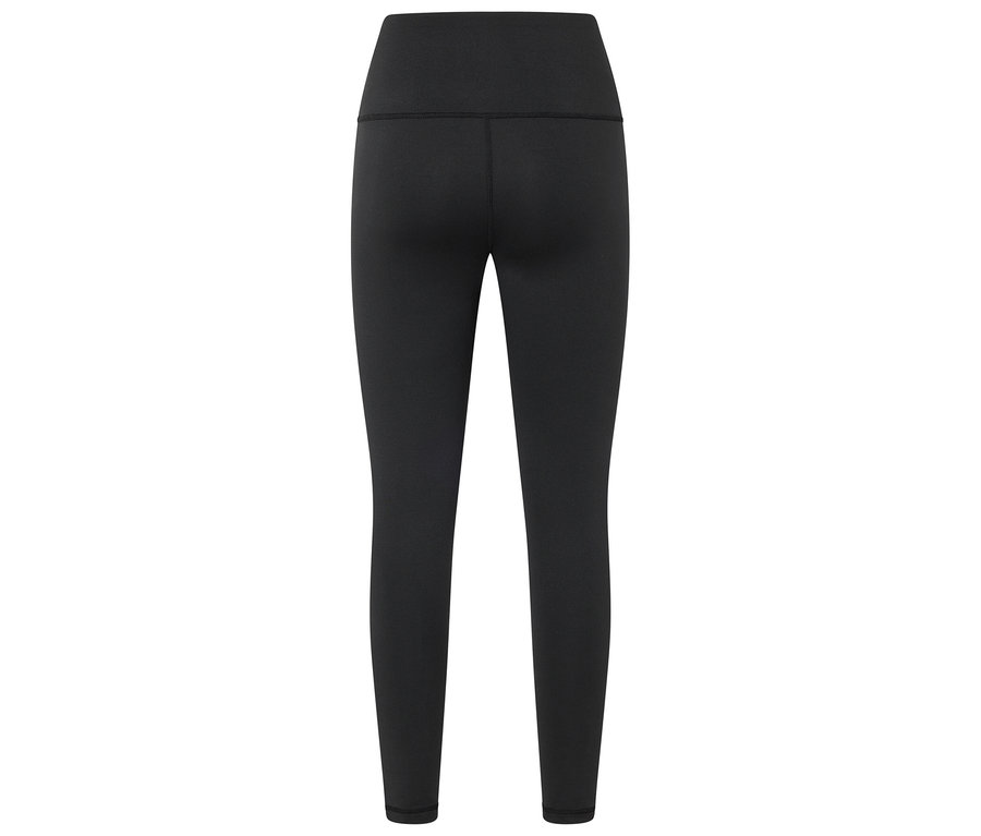 Schwarze, hochgeschnittene Leggings von hinten.