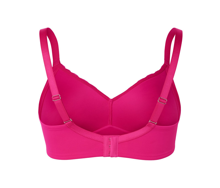 Detailaufnahme eines pinkfarbenen Soft-BHs von hinten.