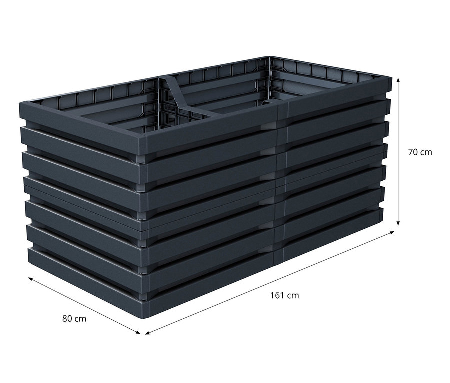 Schwarzes Garantia Skyline Hochbeet, ca. 161 x 75 x 80 cm.