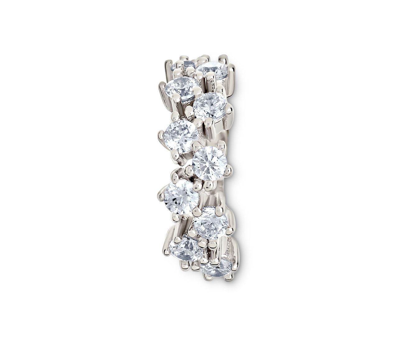 Silberner Ring mit weißen Zirkonia.