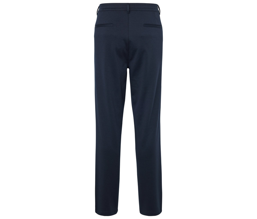 Dunkelblaue Hose, Rückansicht.