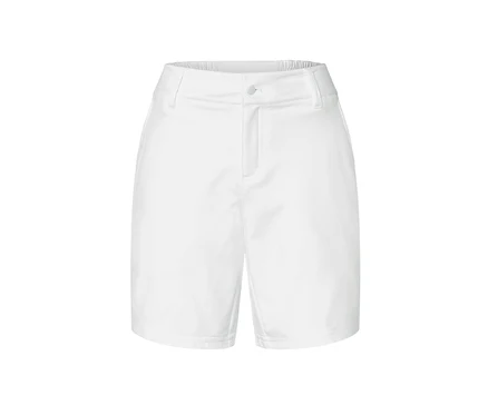 Weiße Softshell-Funktionsshorts.