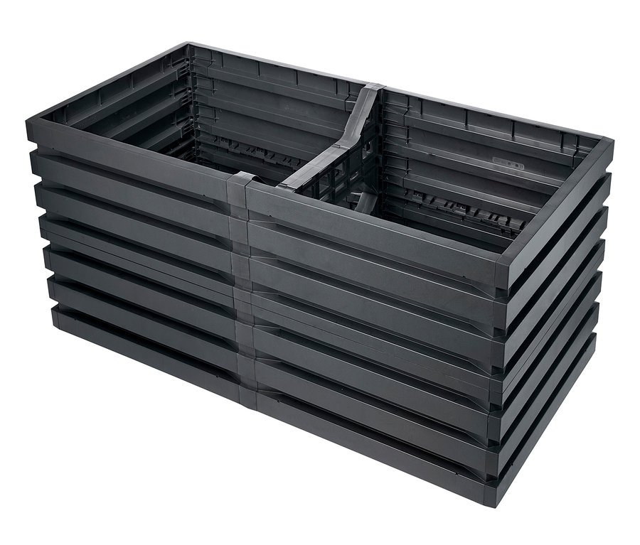 Schwarzes Garantia Skyline Hochbeet, ca. 161 x 75 x 80 cm.