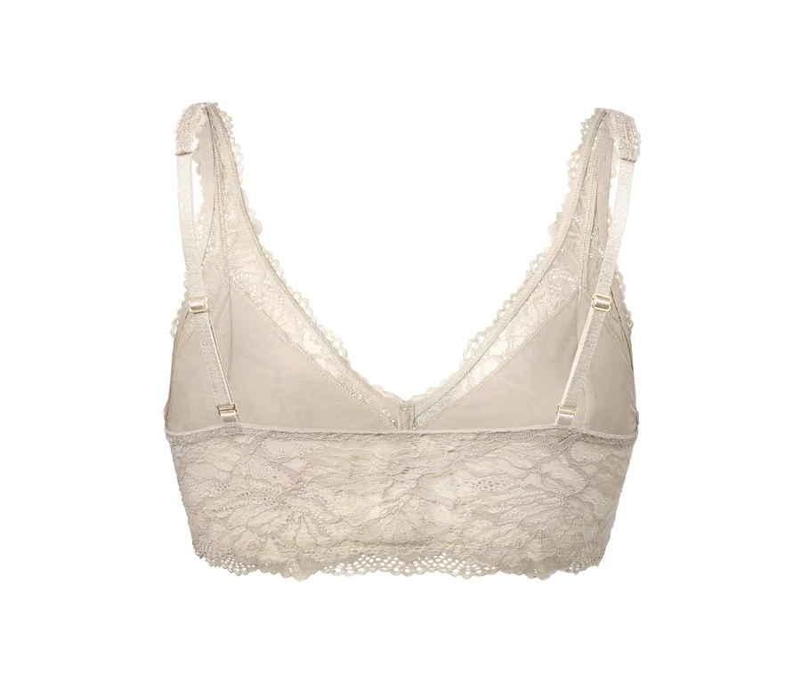 Rückansicht eines Spitzen-Bralette.