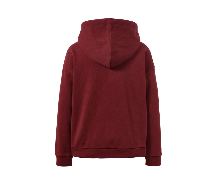 Rückansicht einer Lounge-Jacke mit Kapuze.