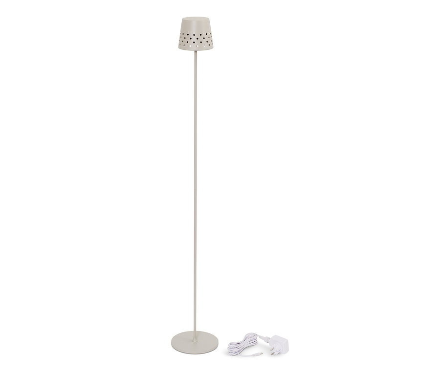 Eine LED-Akku-Stehleuchte aus Metall.