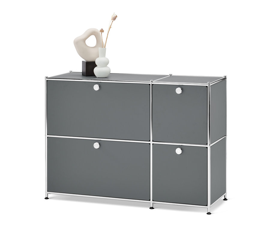 Graues Sideboard »CN3« mit 4 Klappen.