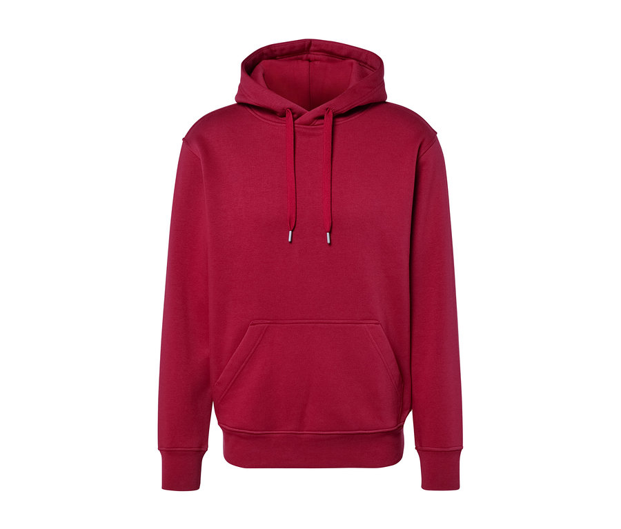 Roter Hoodie.