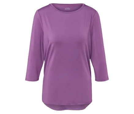 Lila Langarmshirt.