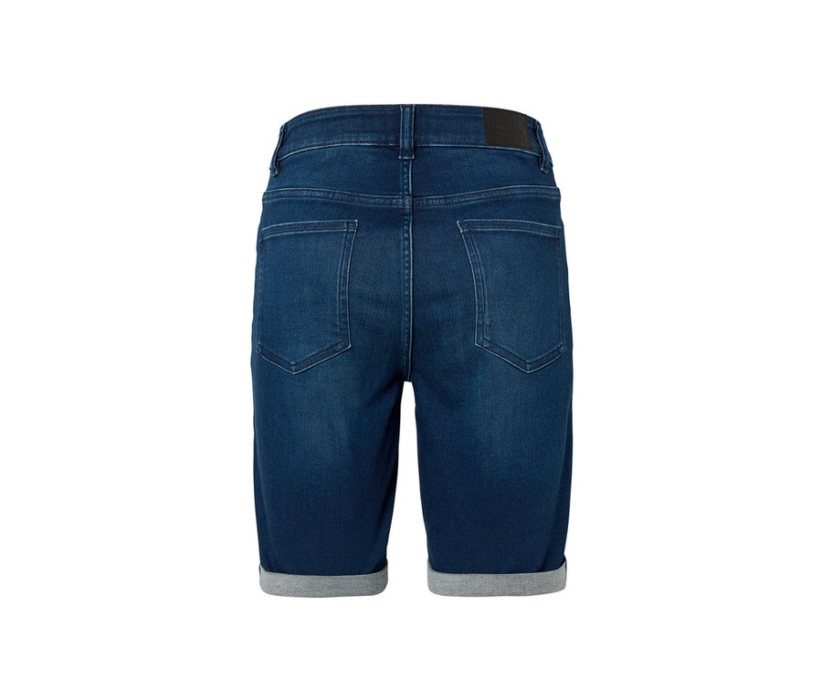 Rückansicht einer Bermuda-Jeans ‒ Fit »Lea«, dark blue denim.