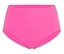 Ein einzelner fuchsiafarbener SCHIESSER Invisible Slip Maxi, hoch geschnitten und aus glattem Stoff, vor weißem Hintergrund.
