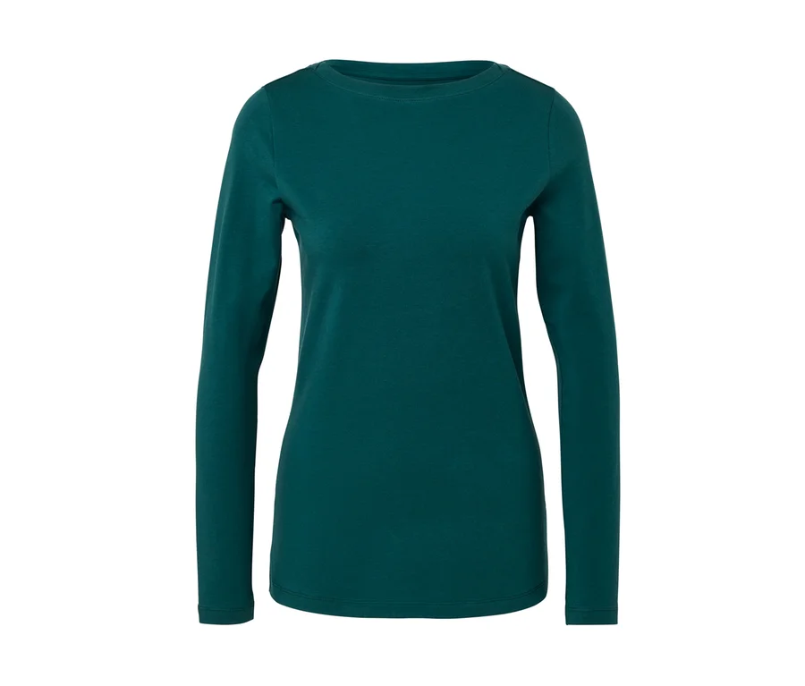 Petrolfarbenes Langarmshirt.